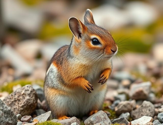 O pika alpină între pietre.
